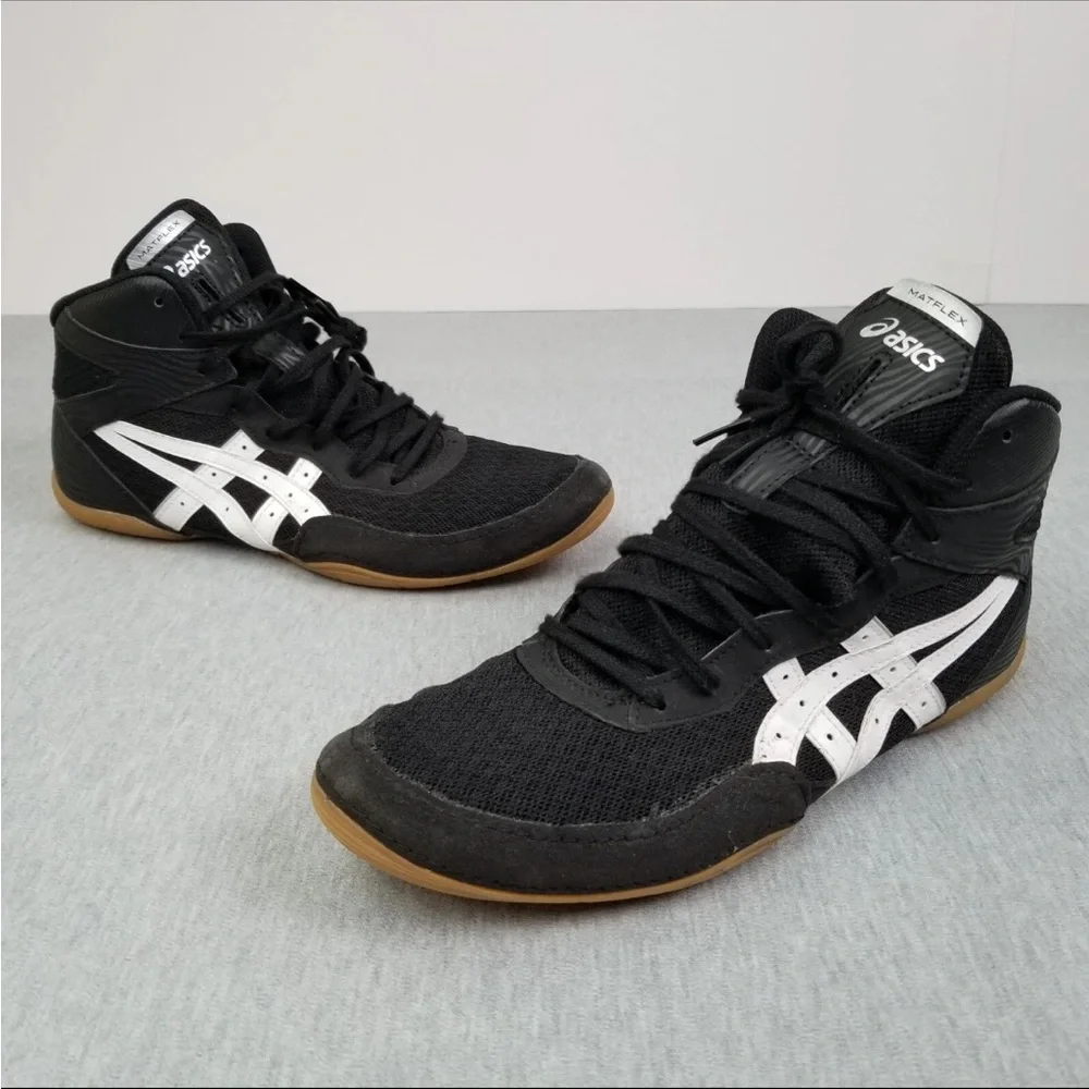 ASICS Matflex 7 Wrestling Shoe Men 13 Black Athletic Shoes Performance Sneakers